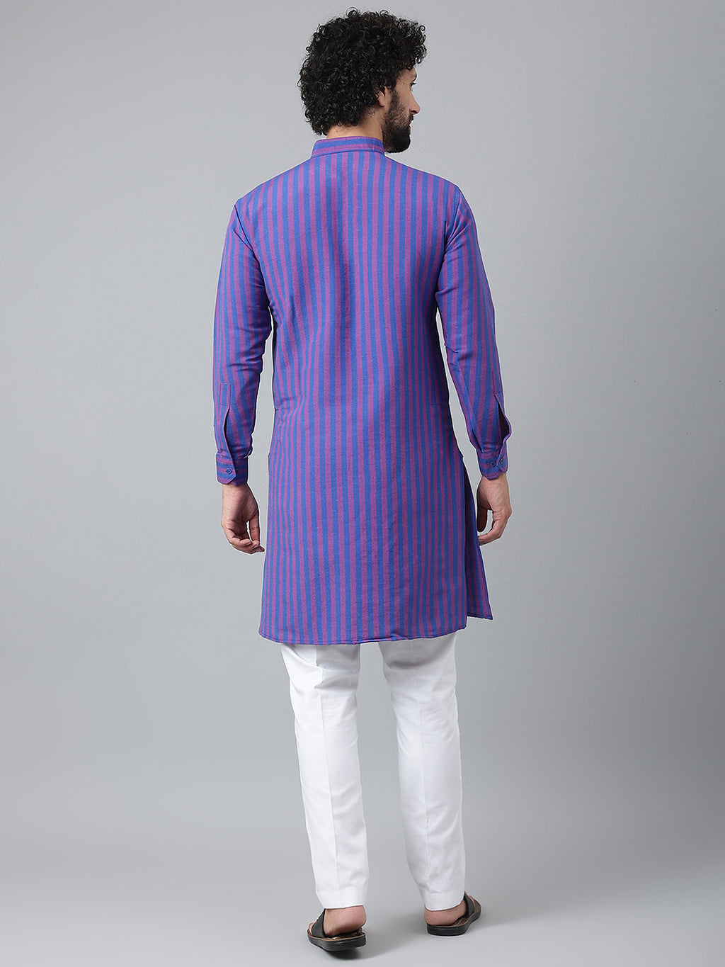 RIAG Navy Men's Ethnic Long Kurta And Pyjama Set - Distacart