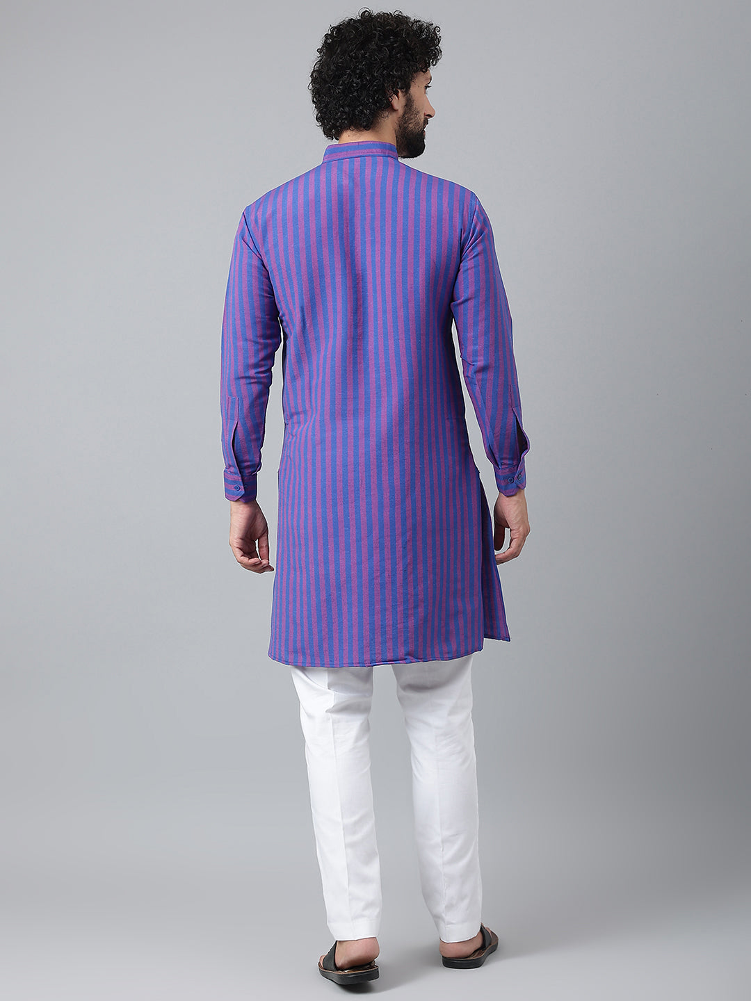 RIAG Navy Men's Ethnic Long Kurta And Pyjama Set - Distacart