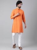 RIAG Orange Men's Ethnic Long Kurta And Pyjama Set - Distacart