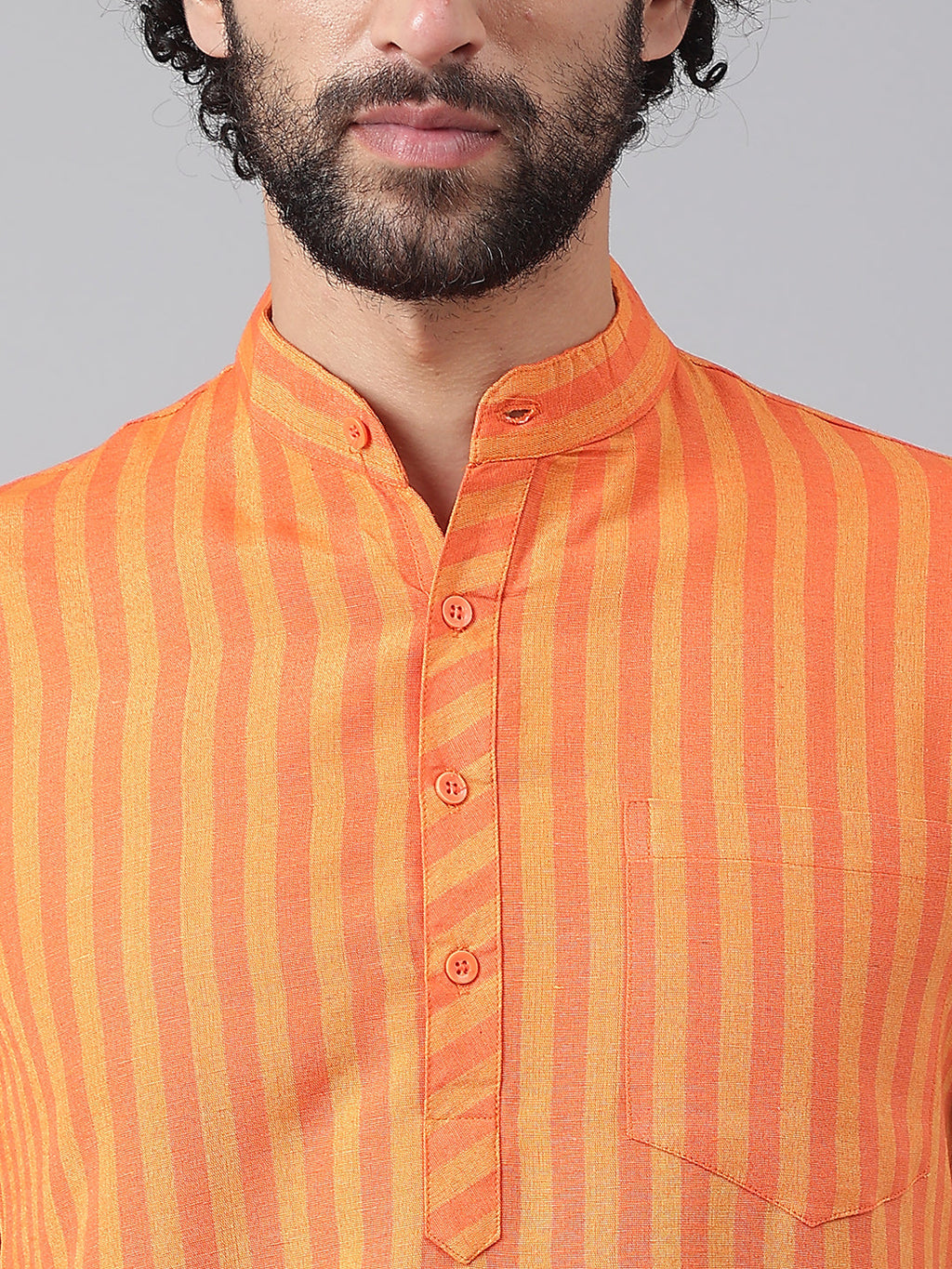 RIAG Orange Men's Ethnic Long Kurta And Pyjama Set - Distacart