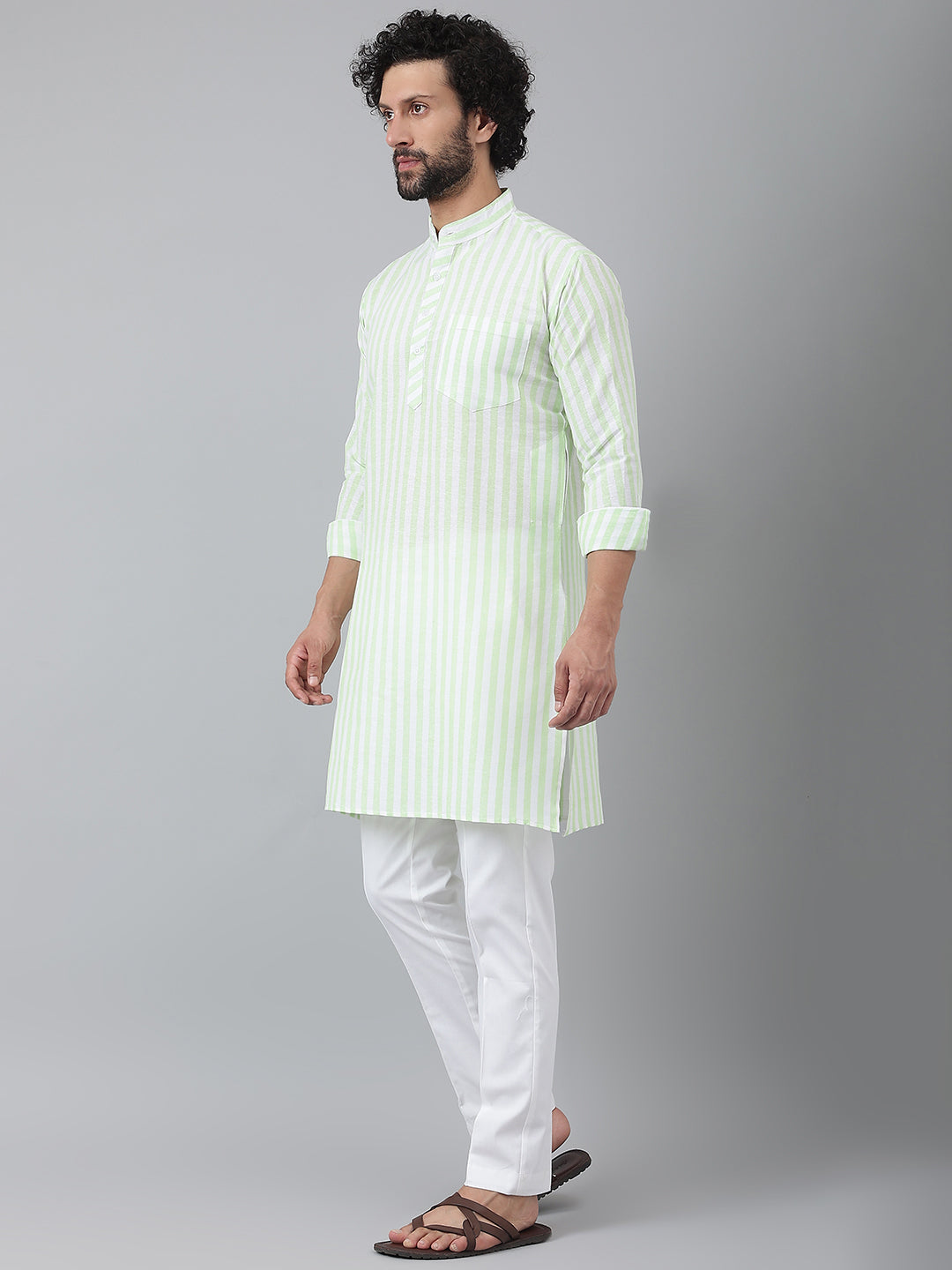 RIAG Green Men's Ethnic Long Kurta And Pyjama Set - Distacart