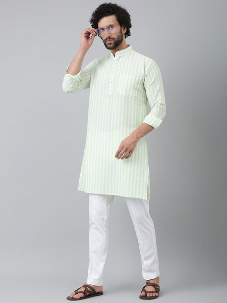 RIAG Green Men's Ethnic Long Kurta And Pyjama Set