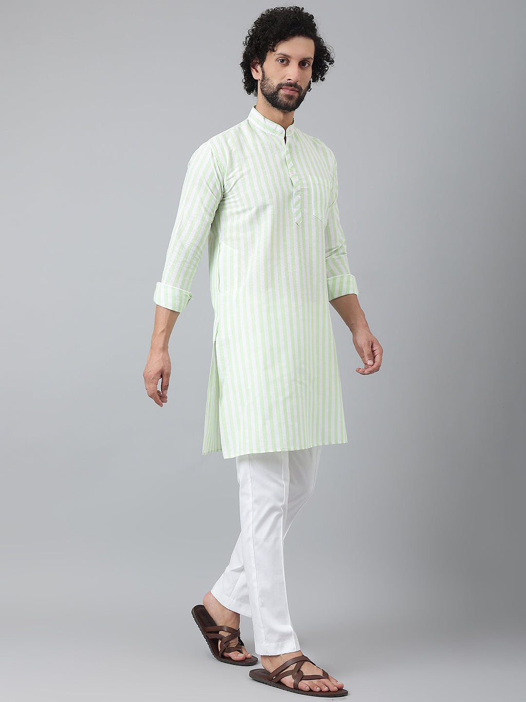 RIAG Green Men's Ethnic Long Kurta And Pyjama Set - Distacart