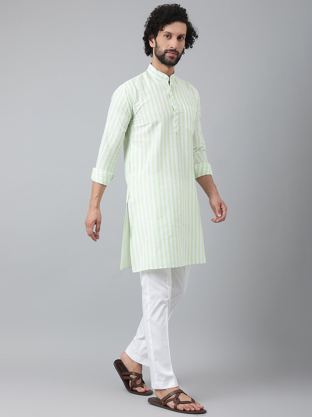 RIAG Green Men's Ethnic Long Kurta And Pyjama Set - Distacart