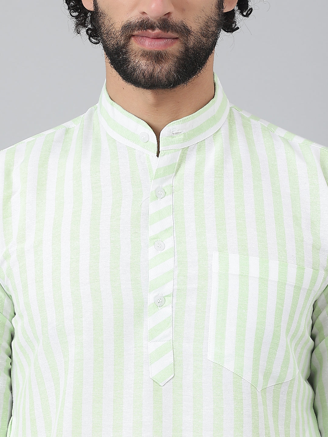 RIAG Green Color Long Sleeves Ethnic Men's Cotton Long Kurta - Distacart