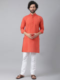 RIAG Red Color Long Sleeves Ethnic Men's Cotton Long Kurta - Distacart