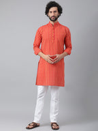 RIAG Red Men's Ethnic Long Kurta And Pyjama Set - Distacart