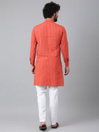 RIAG Red Men's Ethnic Long Kurta And Pyjama Set - Distacart