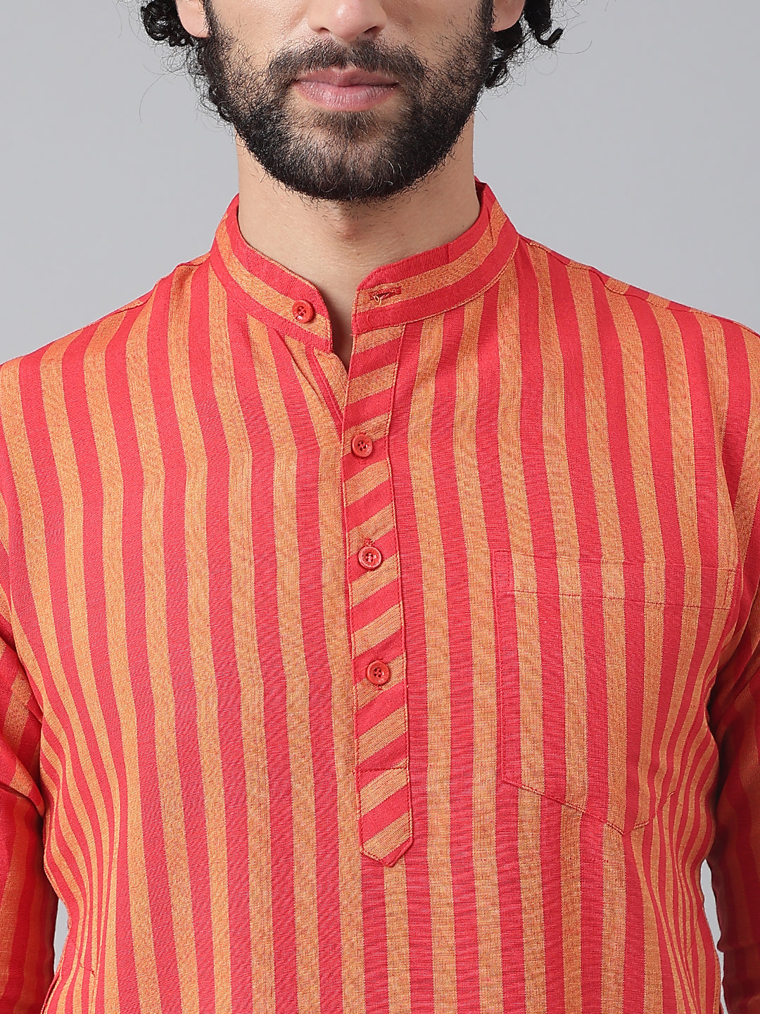 RIAG Red Men's Ethnic Long Kurta And Pyjama Set - Distacart
