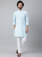 RIAG Blue Men's Ethnic Long Kurta And Pyjama Set - Distacart