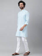 RIAG Blue Men's Ethnic Long Kurta And Pyjama Set - Distacart