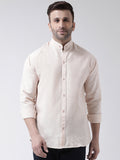 RIAG Beige Men's Chinese Collar Full Sleeves Shirt - Distacart