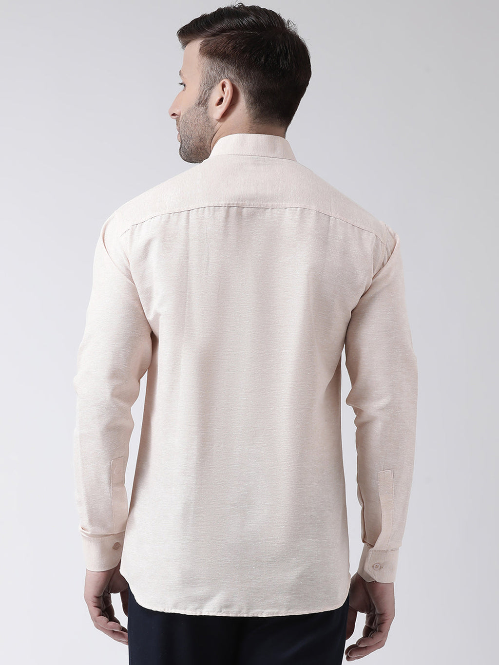 RIAG Beige Men's Chinese Collar Full Sleeves Shirt - Distacart