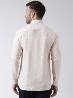 RIAG Beige Men's Chinese Collar Full Sleeves Shirt - Distacart