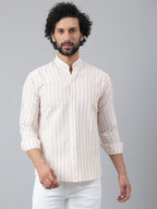 RIAG Beige Men's Chinese Collar Full Sleeves Shirt - Distacart