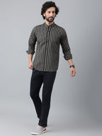 RIAG Black Men's Chinese Collar Full Sleeves Shirt - Distacart