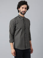 RIAG Black Men's Chinese Collar Full Sleeves Shirt - Distacart