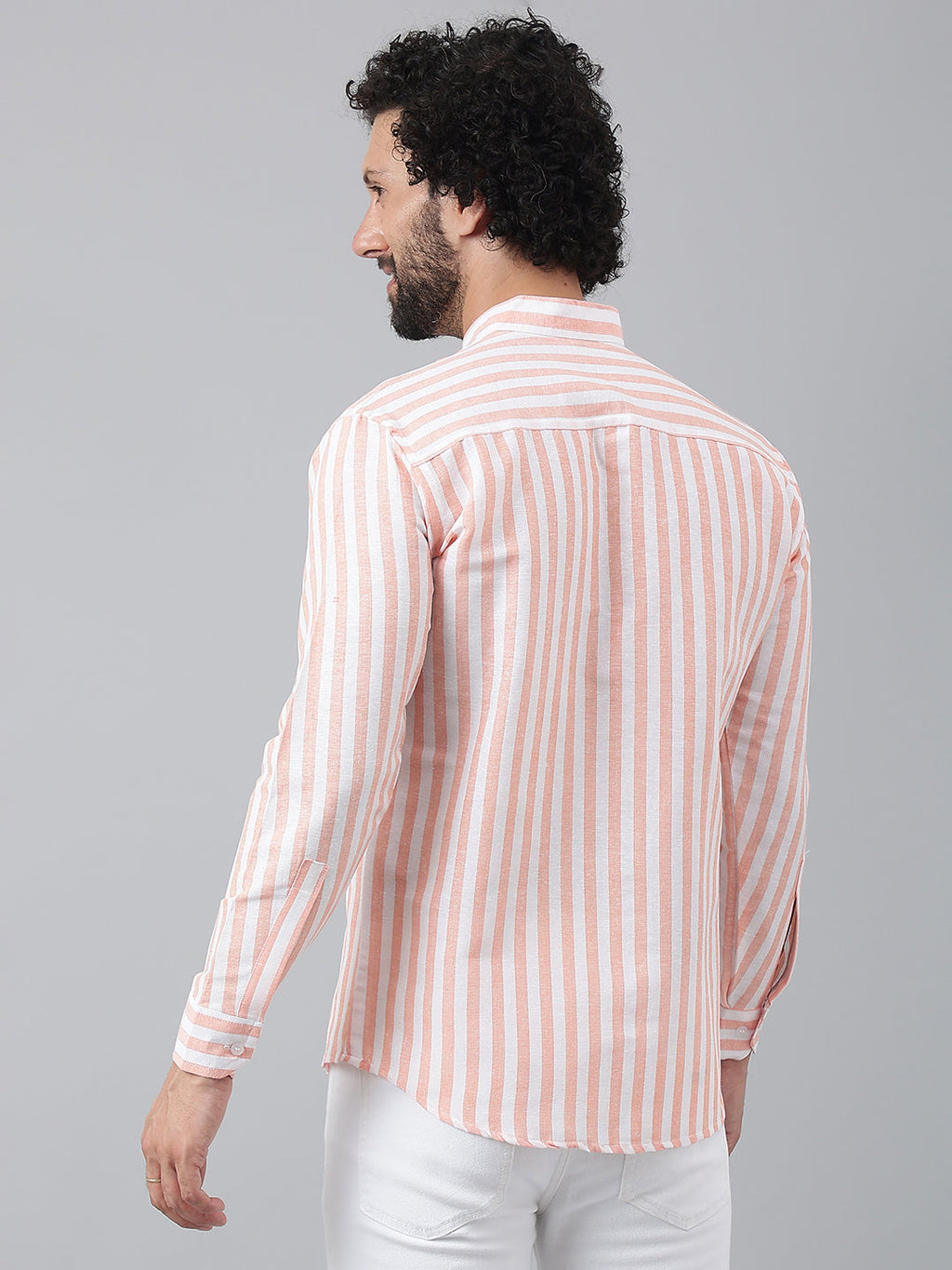 RIAG Orange Men's Chinese Collar Full Sleeves Shirt - Distacart
