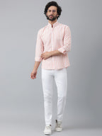 RIAG Orange Men's Chinese Collar Full Sleeves Shirt - Distacart