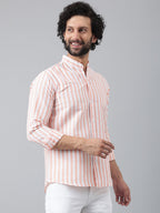 RIAG Orange Men's Chinese Collar Full Sleeves Shirt - Distacart