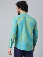 RIAG Blue Men's Chinese Collar Full Sleeves Shirt - Distacart