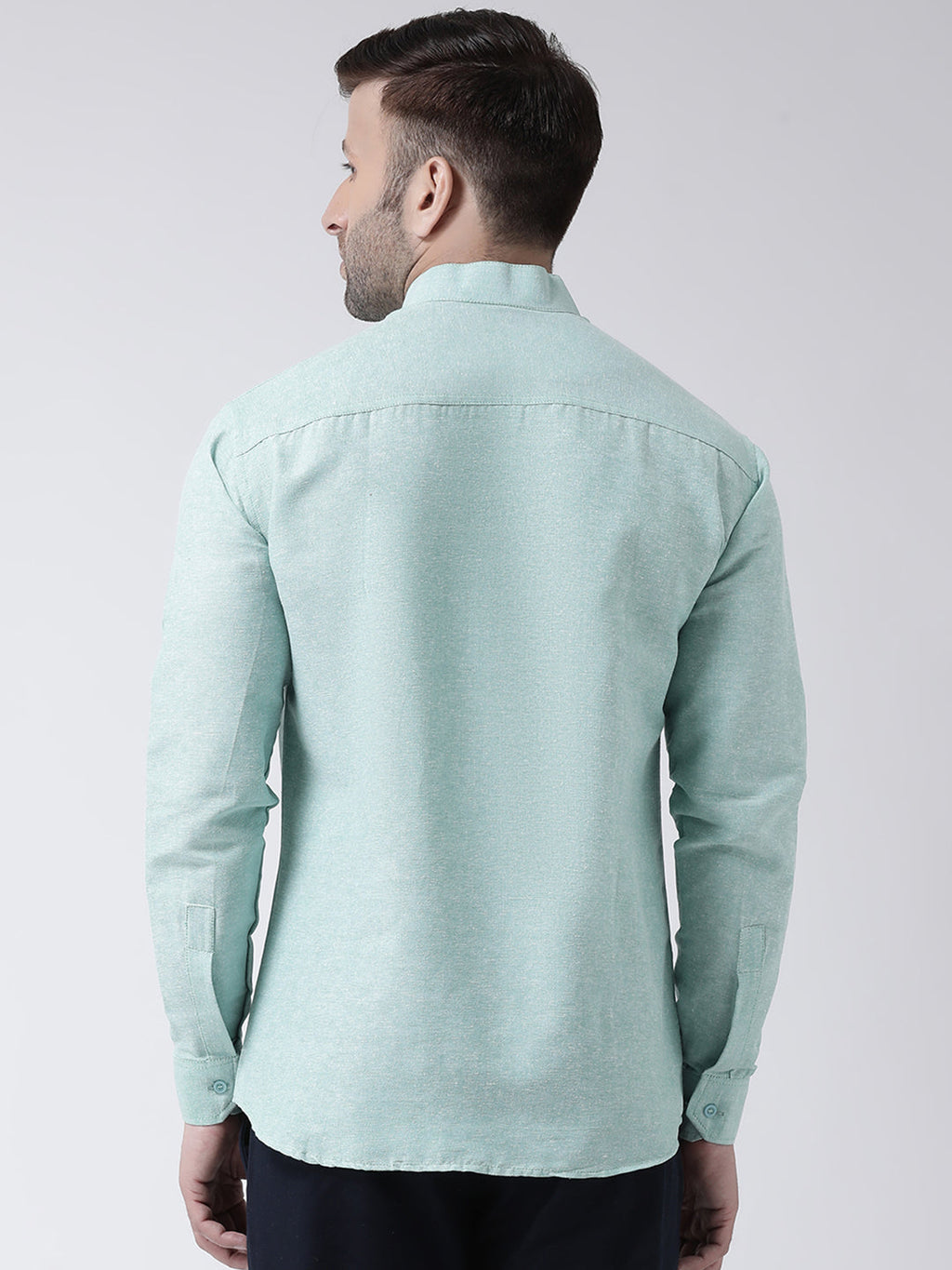 RIAG Green Men's Chinese Collar Full Sleeves Shirt - Distacart
