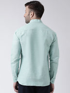 RIAG Green Men's Chinese Collar Full Sleeves Shirt - Distacart