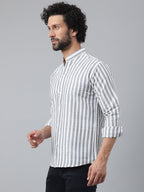 RIAG Grey Men's Chinese Collar Full Sleeves Shirt - Distacart