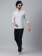 RIAG Grey Men's Chinese Collar Full Sleeves Shirt - Distacart