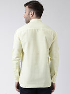 RIAG Yellow Men's Chinese Collar Full Sleeves Shirt - Distacart
