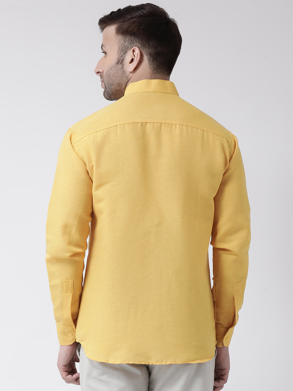 RIAG Mustard Men's Chinese Collar Full Sleeves Shirt - Distacart