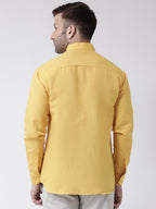 RIAG Mustard Men's Chinese Collar Full Sleeves Shirt - Distacart