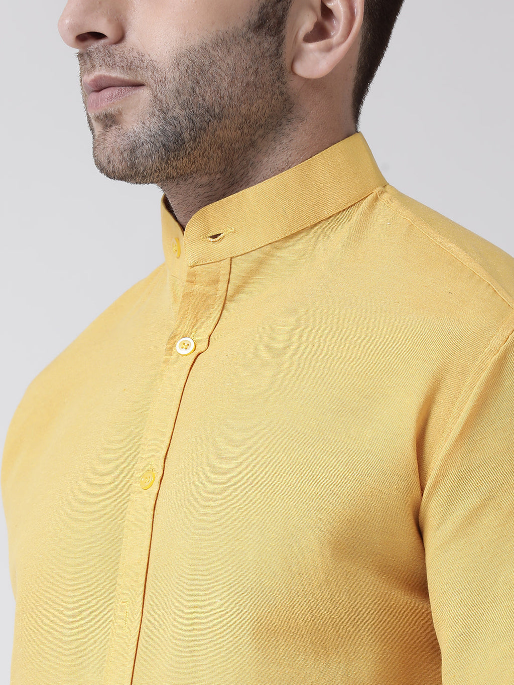 RIAG Mustard Men's Chinese Collar Full Sleeves Shirt - Distacart