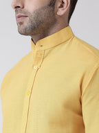 RIAG Mustard Men's Chinese Collar Full Sleeves Shirt - Distacart