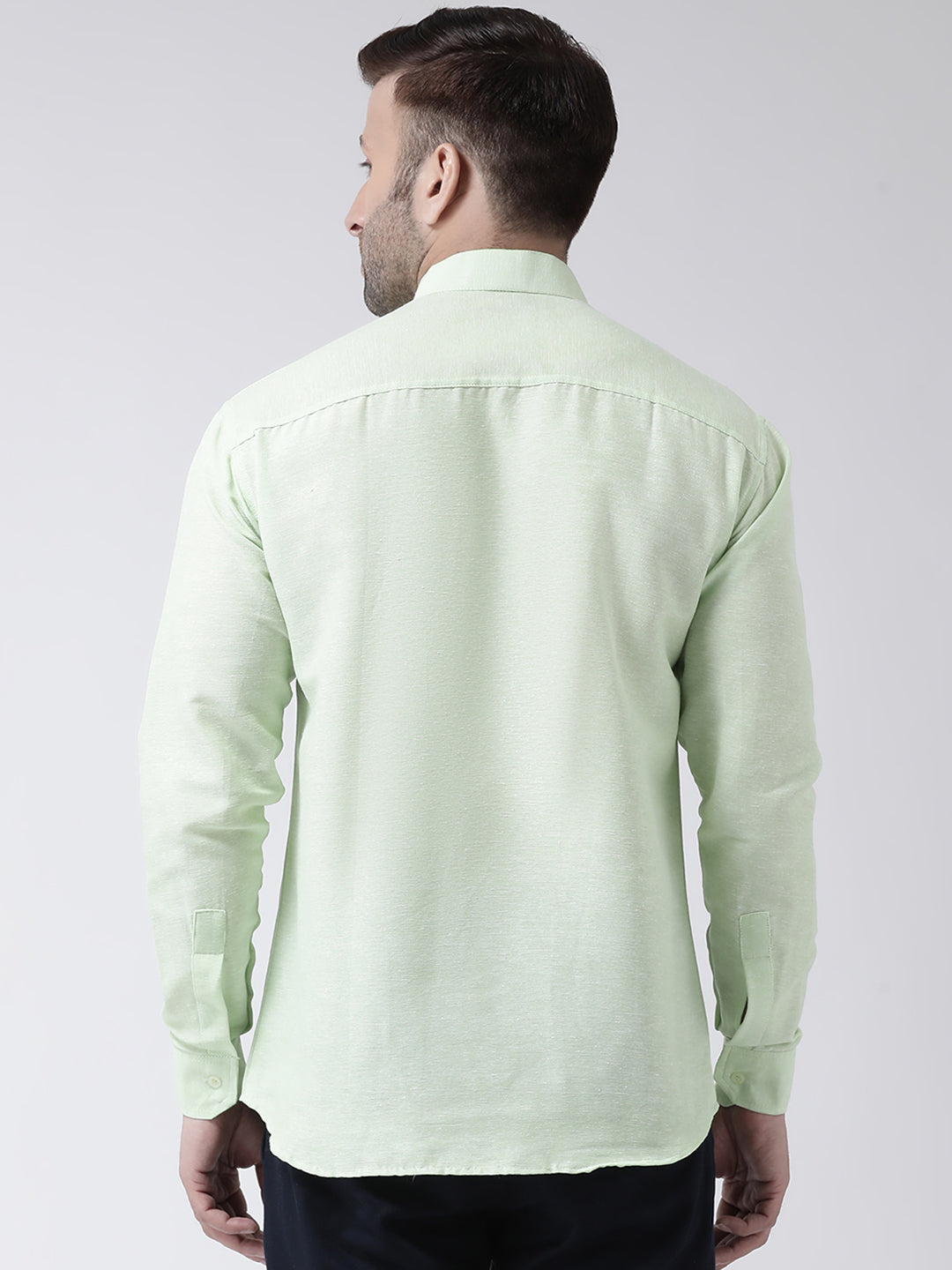 RIAG Green Men's Chinese Collar Full Sleeves Shirt - Distacart