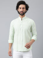 RIAG Green Men's Chinese Collar Full Sleeves Shirt - Distacart