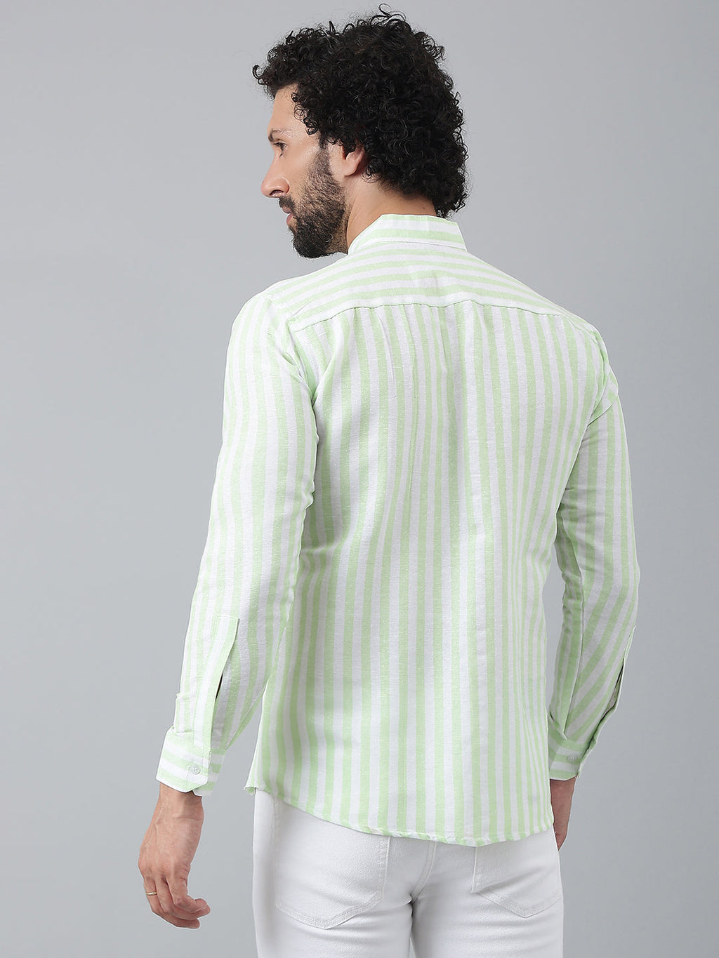 RIAG Green Men's Chinese Collar Full Sleeves Shirt - Distacart