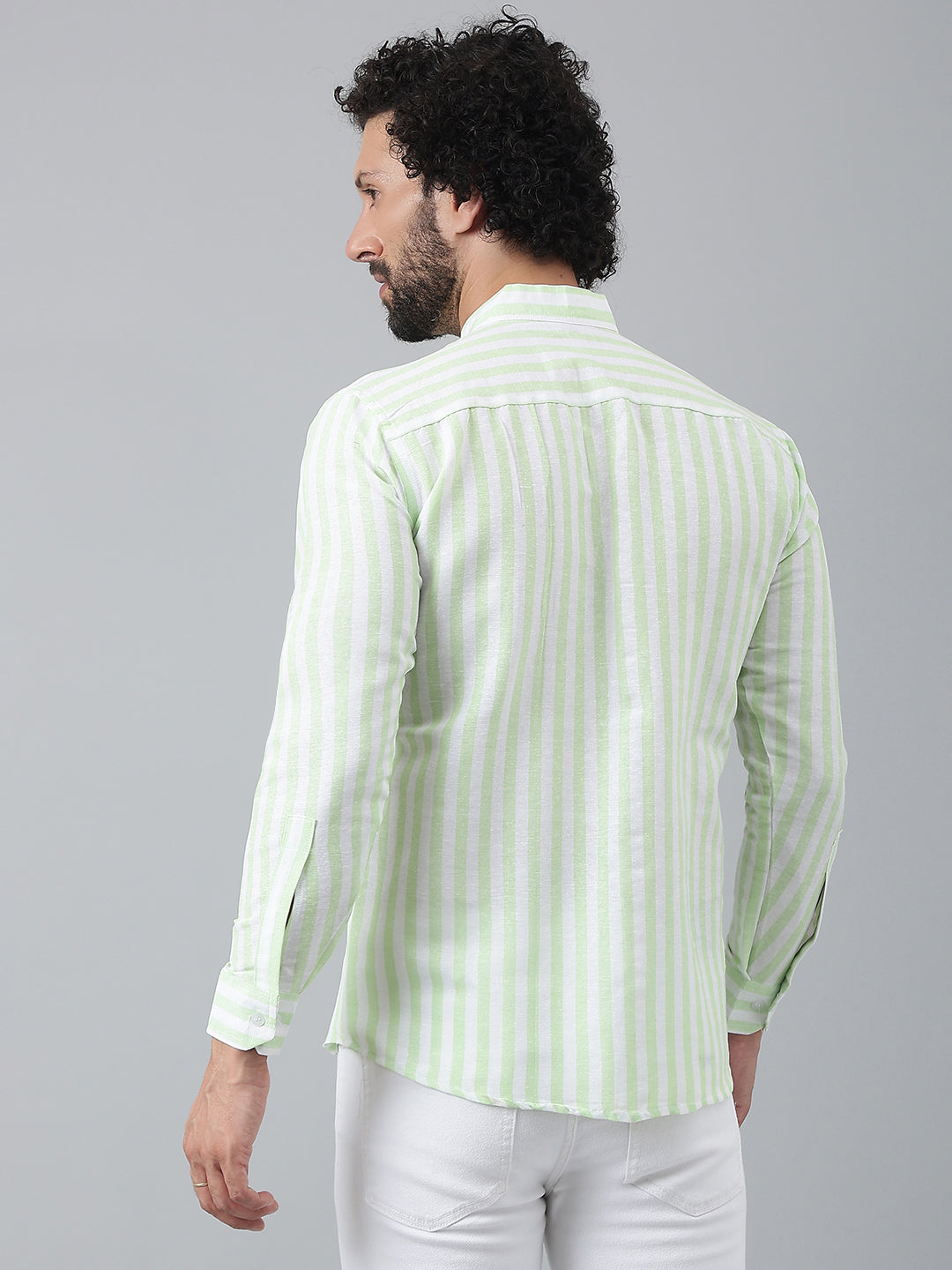 RIAG Green Men's Chinese Collar Full Sleeves Shirt - Distacart