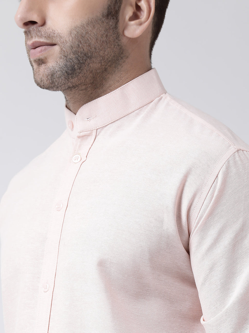 RIAG Peach Men's Chinese Collar Full Sleeves Shirt - Distacart
