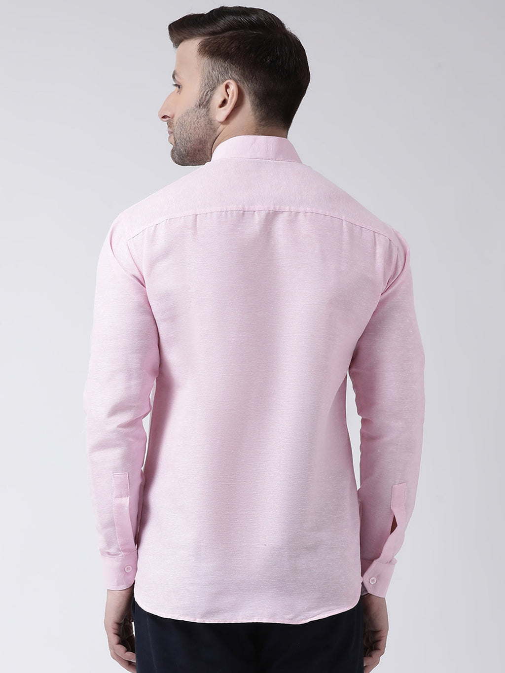 RIAG Pink Men's Chinese Collar Full Sleeves Shirt - Distacart