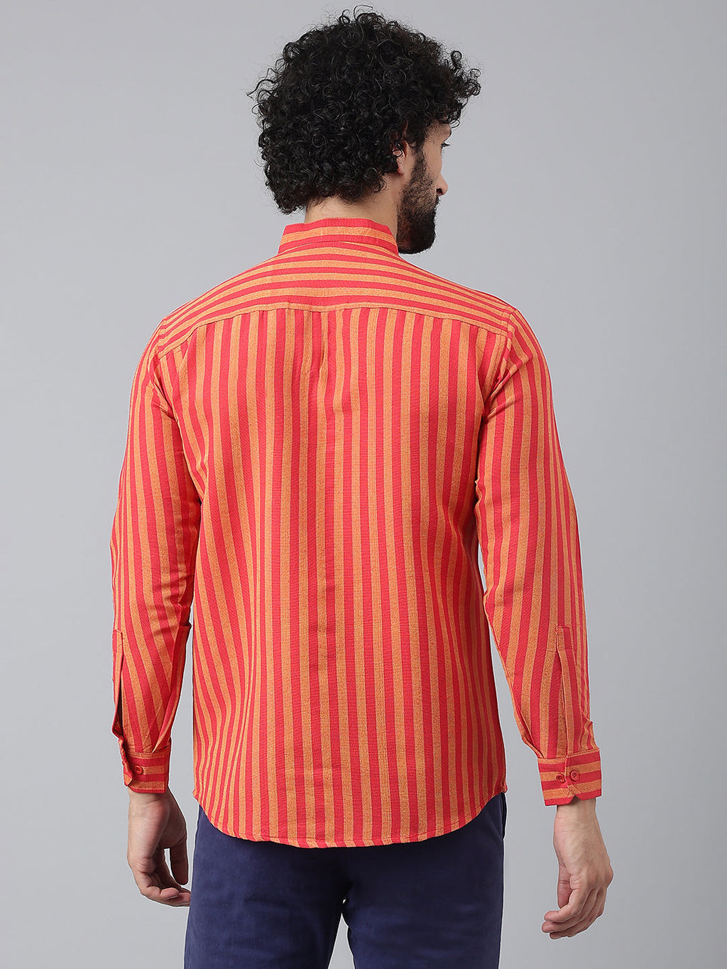 RIAG Red Men's Chinese Collar Full Sleeves Shirt - Distacart
