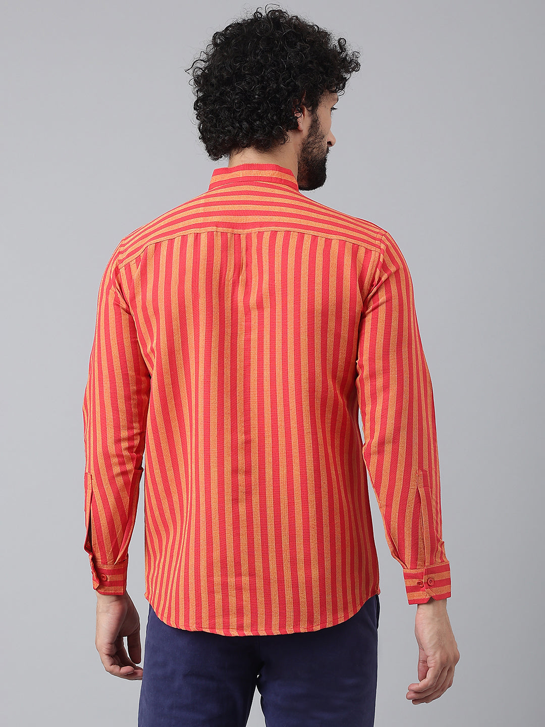 RIAG Red Men's Chinese Collar Full Sleeves Shirt - Distacart