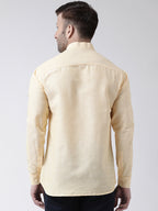 RIAG Beige Men's Chinese Collar Full Sleeves Shirt - Distacart