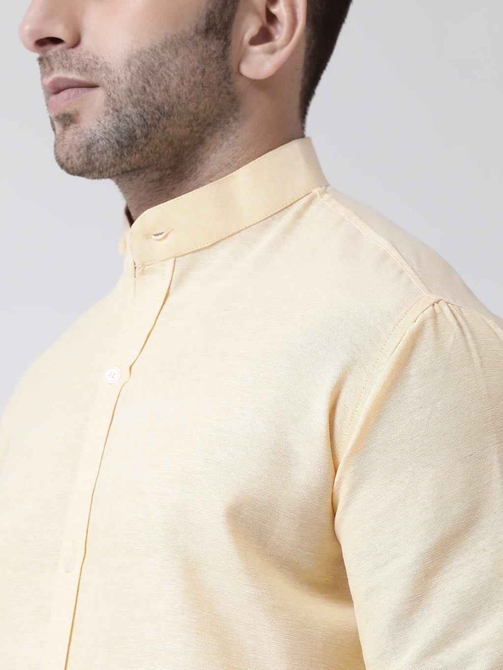 RIAG Beige Men's Chinese Collar Full Sleeves Shirt - Distacart