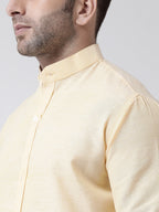 RIAG Beige Men's Chinese Collar Full Sleeves Shirt - Distacart