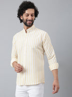 RIAG Beige Men's Chinese Collar Full Sleeves Shirt - Distacart