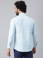 RIAG Blue Men's Chinese Collar Full Sleeves Shirt - Distacart