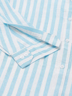 RIAG Blue Men's Chinese Collar Full Sleeves Shirt - Distacart