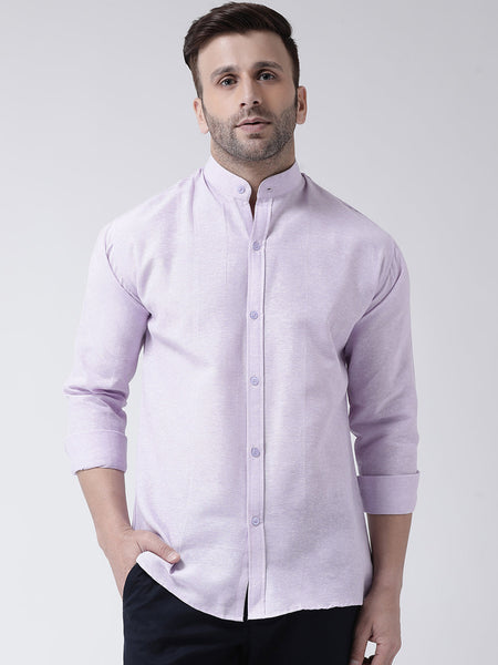 RIAG Violet Men's Chinese Collar Full Sleeves Shirt
