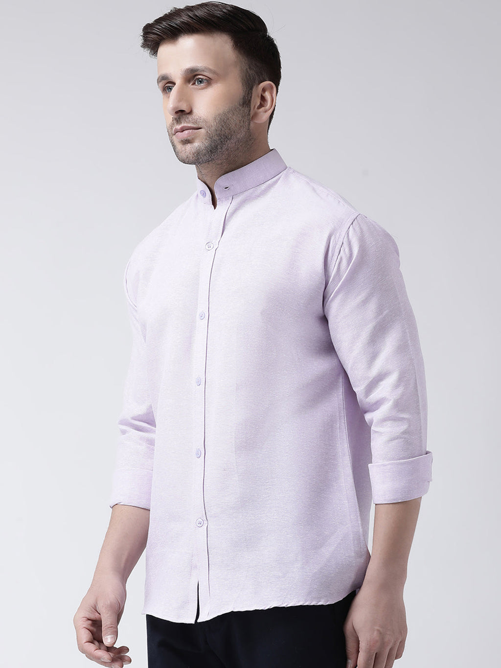 RIAG Violet Men's Chinese Collar Full Sleeves Shirt - Distacart